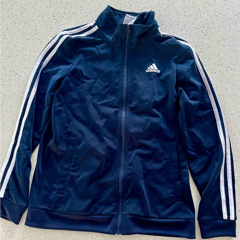 Adidas youth jacket (14-16), navy blue, never worn, excellent condition
